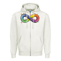 Oatmeal Heather infinity symbol autism Zipper Hoodie - MaliasSmallBusiness