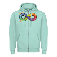 Seafoam infinity symbol autism Zipper Hoodie - MaliasSmallBusiness