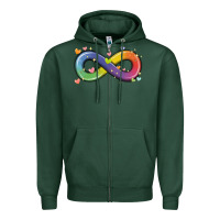 Sports Green infinity symbol autism Zipper Hoodie - MaliasSmallBusiness
