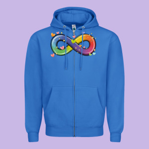 Infinity Symbol Autism Zipper Hoodie Designed By Maliassmallbusiness