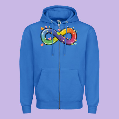 Infinity Symbol Autism Zipper Hoodie Designed By Maliassmallbusiness