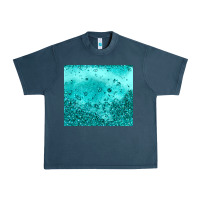 Midnight Navy turquoise glitter Urban Heavy Tee - JahusDesignShop