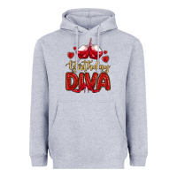 Heather Grey birthday diva Heavyweight Hoodie - MaliasSmallBusiness