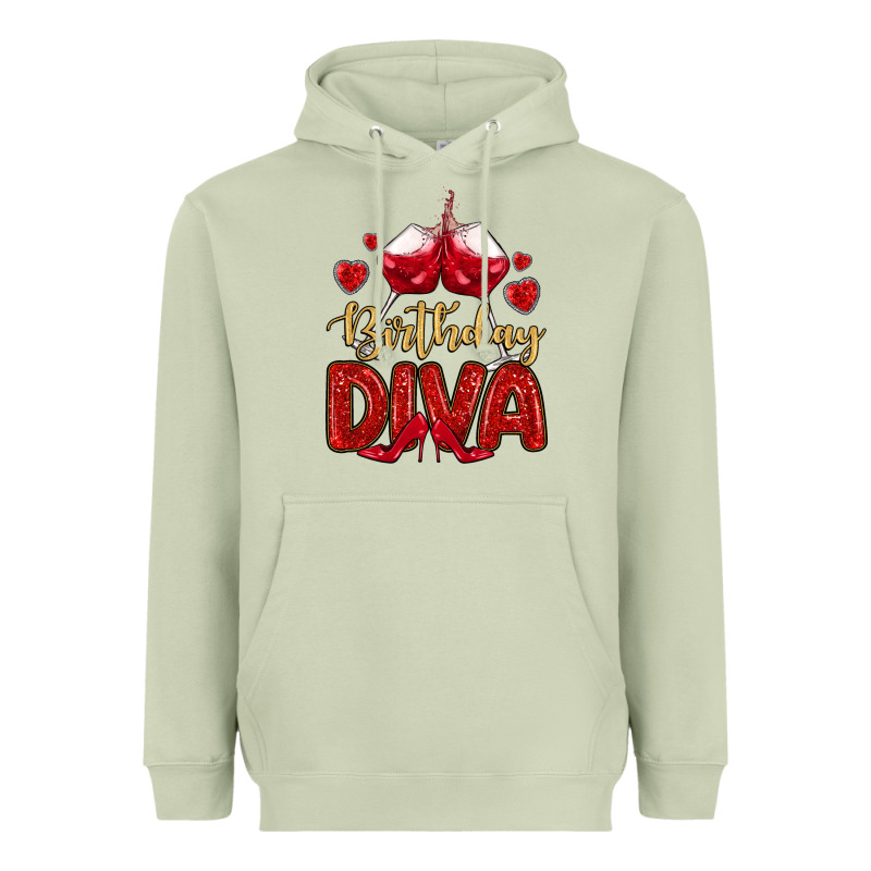 Birthday Diva Heavyweight Hoodie by MaliasSmallBusiness | Teevron