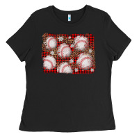 Black baseball christmas background Ladies Tee - AdoDesignShop