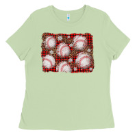 Matcha baseball christmas background Ladies Tee - AdoDesignShop