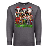 Charcoal Heather christmas three cows mooey christmas Premium Sweatshirt - MaliasSmallBusiness