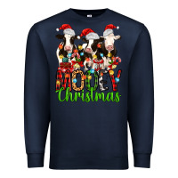 Navy christmas three cows mooey christmas Premium Sweatshirt - MaliasSmallBusiness