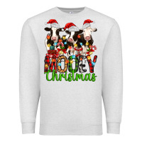 Oatmeal Heather christmas three cows mooey christmas Premium Sweatshirt - MaliasSmallBusiness
