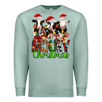 Seafoam christmas three cows mooey christmas Premium Sweatshirt - MaliasSmallBusiness