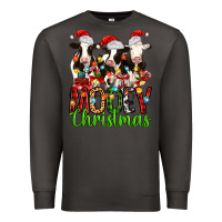 Smoke christmas three cows mooey christmas Premium Sweatshirt - MaliasSmallBusiness