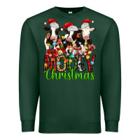 Sports Green christmas three cows mooey christmas Premium Sweatshirt - MaliasSmallBusiness