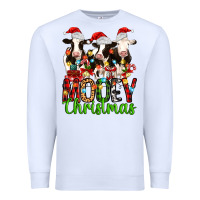 White christmas three cows mooey christmas Premium Sweatshirt - MaliasSmallBusiness