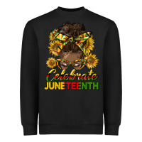 Black celebrate juneteenth black woman bun Heavyweight Sweatshirt - HRA Design Shop