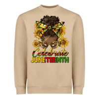 Mushroom celebrate juneteenth black woman bun Heavyweight Sweatshirt - HRA Design Shop