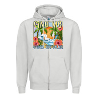 Dove Grey find me under the palms Zipper Hoodie - MaliasSmallBusiness