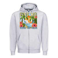Heather Grey find me under the palms Zipper Hoodie - MaliasSmallBusiness