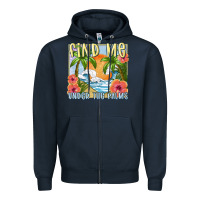 Navy find me under the palms Zipper Hoodie - MaliasSmallBusiness
