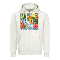 Oatmeal Heather find me under the palms Zipper Hoodie - MaliasSmallBusiness