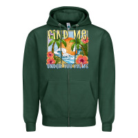 Sports Green find me under the palms Zipper Hoodie - MaliasSmallBusiness
