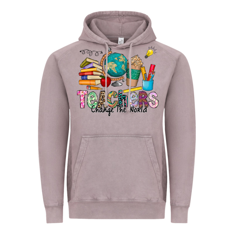Teachers Change The World Vintage Hoodie by CowhideDigitalArt | Teevron