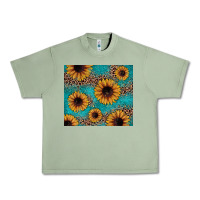 Oil Green sunflower turquoise glitter Urban Heavy Tee - JahusDesignShop
