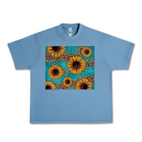 Pebble Blue sunflower turquoise glitter Urban Heavy Tee - JahusDesignShop