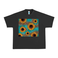 Pigment Black sunflower turquoise glitter Urban Heavy Tee - JahusDesignShop