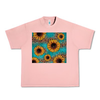 Salmon sunflower turquoise glitter Urban Heavy Tee - JahusDesignShop