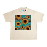 Sandshell sunflower turquoise glitter Urban Heavy Tee - JahusDesignShop