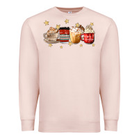 Pale Pink christmas coffee Premium Sweatshirt - MaliasSmallBusiness