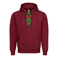 Burgundy leprechaun boy faceless Zipper Hoodie - MaliasSmallBusiness