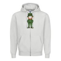 Dove Grey leprechaun boy faceless Zipper Hoodie - MaliasSmallBusiness