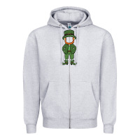 Heather Grey leprechaun boy faceless Zipper Hoodie - MaliasSmallBusiness