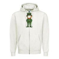 Oatmeal Heather leprechaun boy faceless Zipper Hoodie - MaliasSmallBusiness