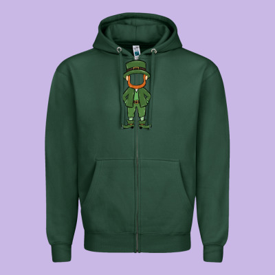 Leprechaun Boy Faceless Zipper Hoodie Designed By Maliassmallbusiness