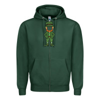 Sports Green leprechaun boy faceless Zipper Hoodie - MaliasSmallBusiness