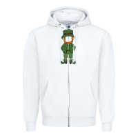 White leprechaun boy faceless Zipper Hoodie - MaliasSmallBusiness
