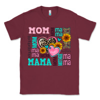 Burgundy mom mama mommy with hearts Classic Tee - AdoDesignShop