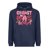 Navy christmas vibes pink Heavyweight Hoodie - MaliasSmallBusiness