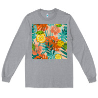 Heather Grey pineapple and lemon seamless pattern Long Sleeve Tee - BundleAndBundleShop