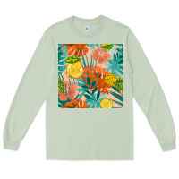 Matcha pineapple and lemon seamless pattern Long Sleeve Tee - BundleAndBundleShop
