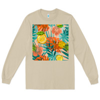 Mushroom pineapple and lemon seamless pattern Long Sleeve Tee - BundleAndBundleShop