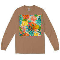 Toasted Coconut pineapple and lemon seamless pattern Long Sleeve Tee - BundleAndBundleShop
