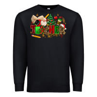 Black christmas  teacher Premium Sweatshirt - MaliasSmallBusiness