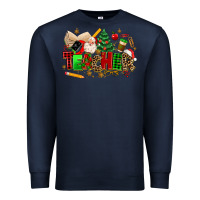 Navy christmas  teacher Premium Sweatshirt - MaliasSmallBusiness