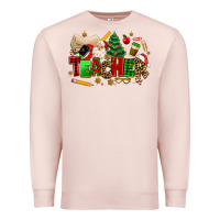 Pale Pink christmas  teacher Premium Sweatshirt - MaliasSmallBusiness