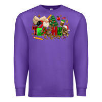 Purple christmas  teacher Premium Sweatshirt - MaliasSmallBusiness