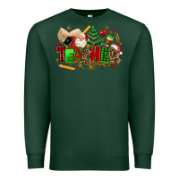 Sports Green christmas  teacher Premium Sweatshirt - MaliasSmallBusiness