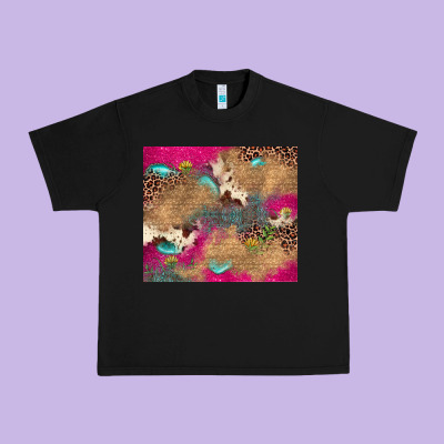 Pink Glitter Leopard Sunflower Gemstone Urban Heavy Tee Designed By Jahusdesignshop